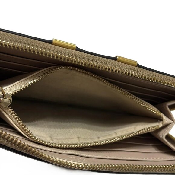 Auth Chloe Mercy Long Zip Wallet Beige Leather Long Wallet - Picture 4 of 5